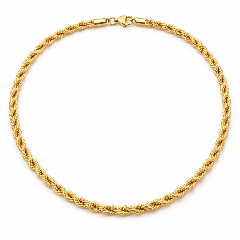 Corrente Á Prova D'agua Média Cordão Baiano 4mm 45cm