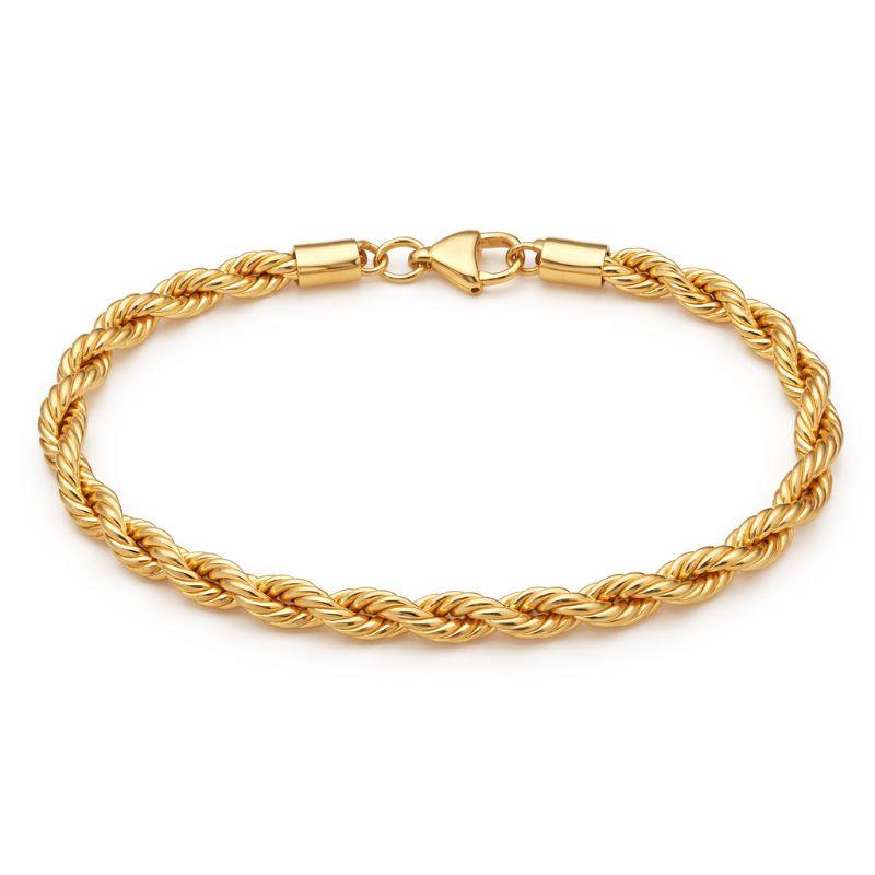 Pulseira Á Prova D'agua Cordão Baiano 4mm 21cm