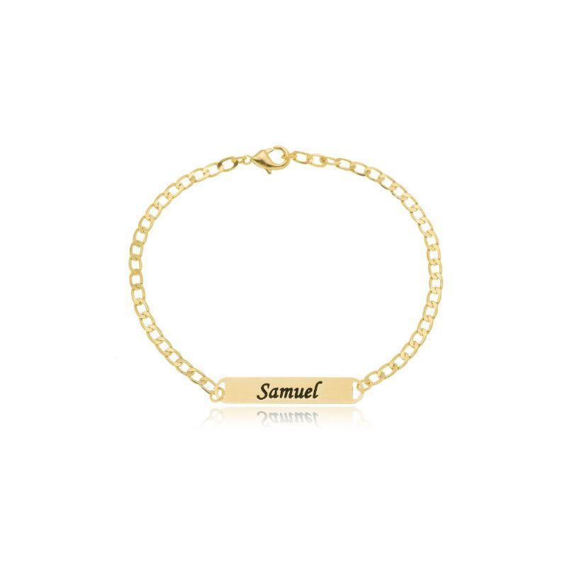 Pulseira  Infantil Personalizada Gravação à Laser